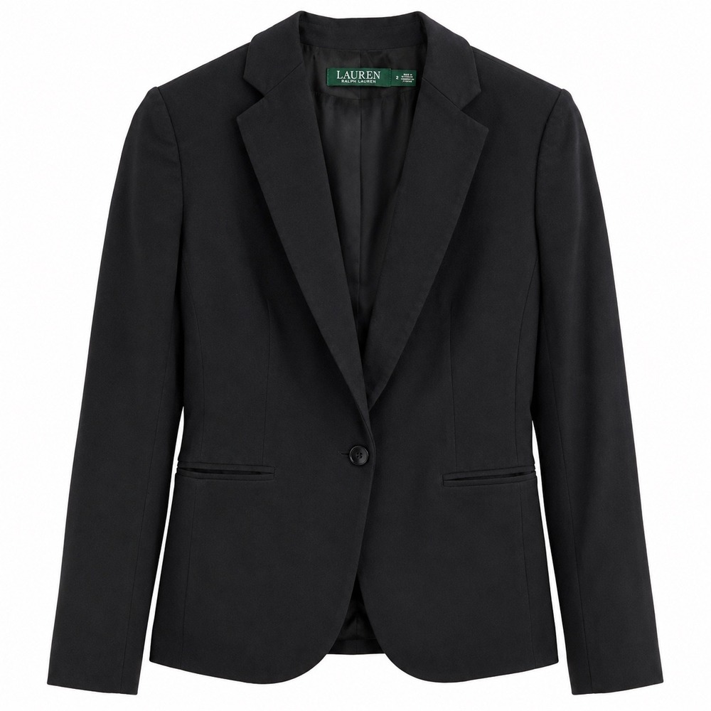 Lauren Ralph Lauren Black Tailored Blazer Women's Size 2 | Classic Office Jacket